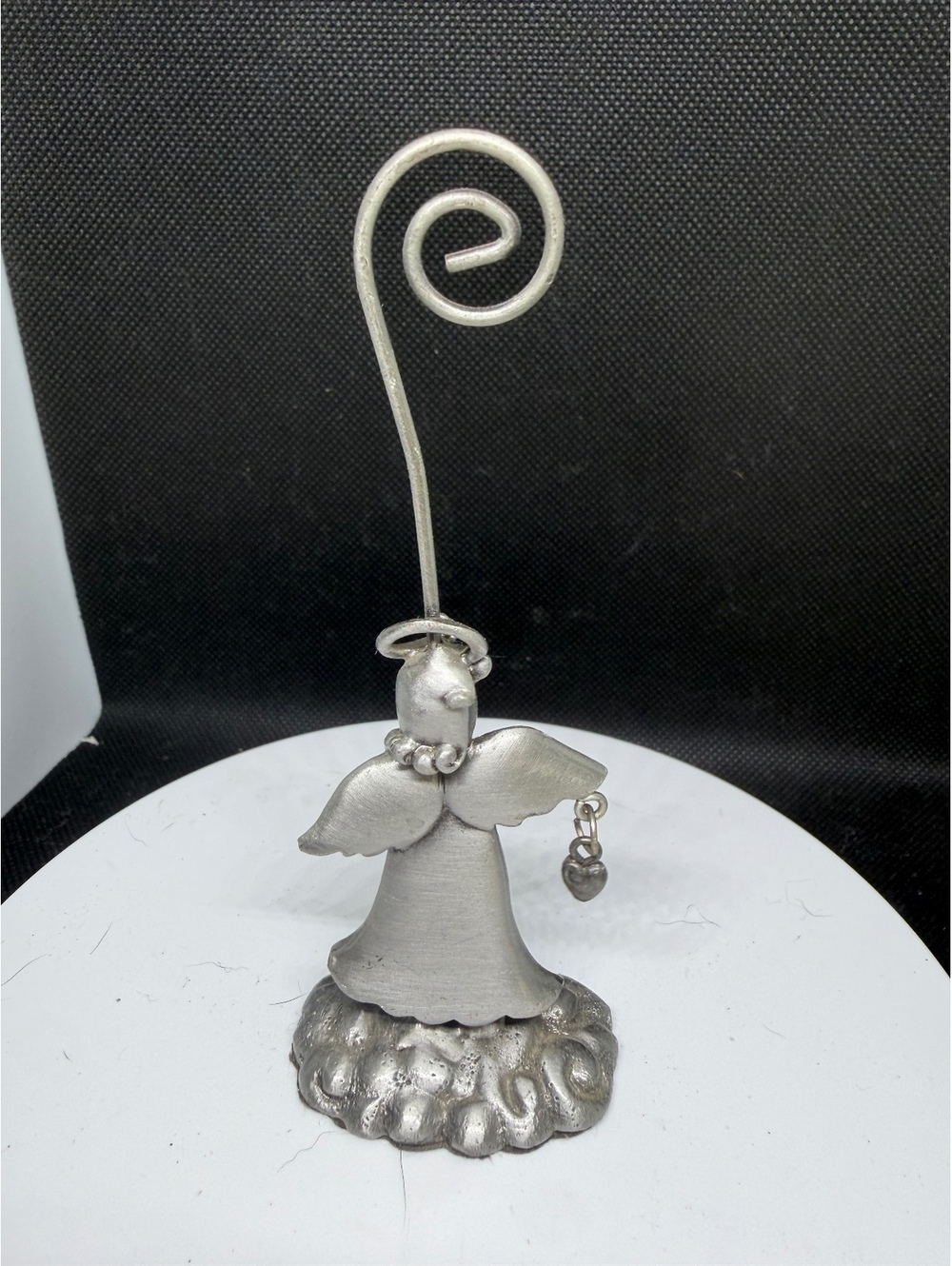 Silver angel memo holder
